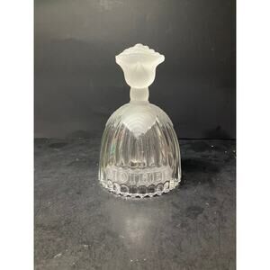 Goebel Crystal "Mother" Glass Bell, Vintage 1979, 5.75" H, Rose Frosted Design‎